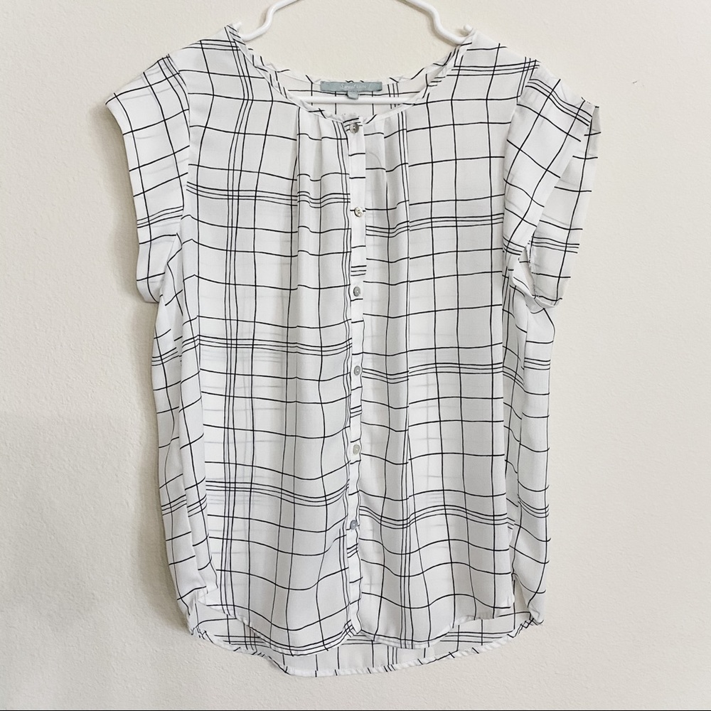 Sweet Rain Pinstripes Button Down Blouse